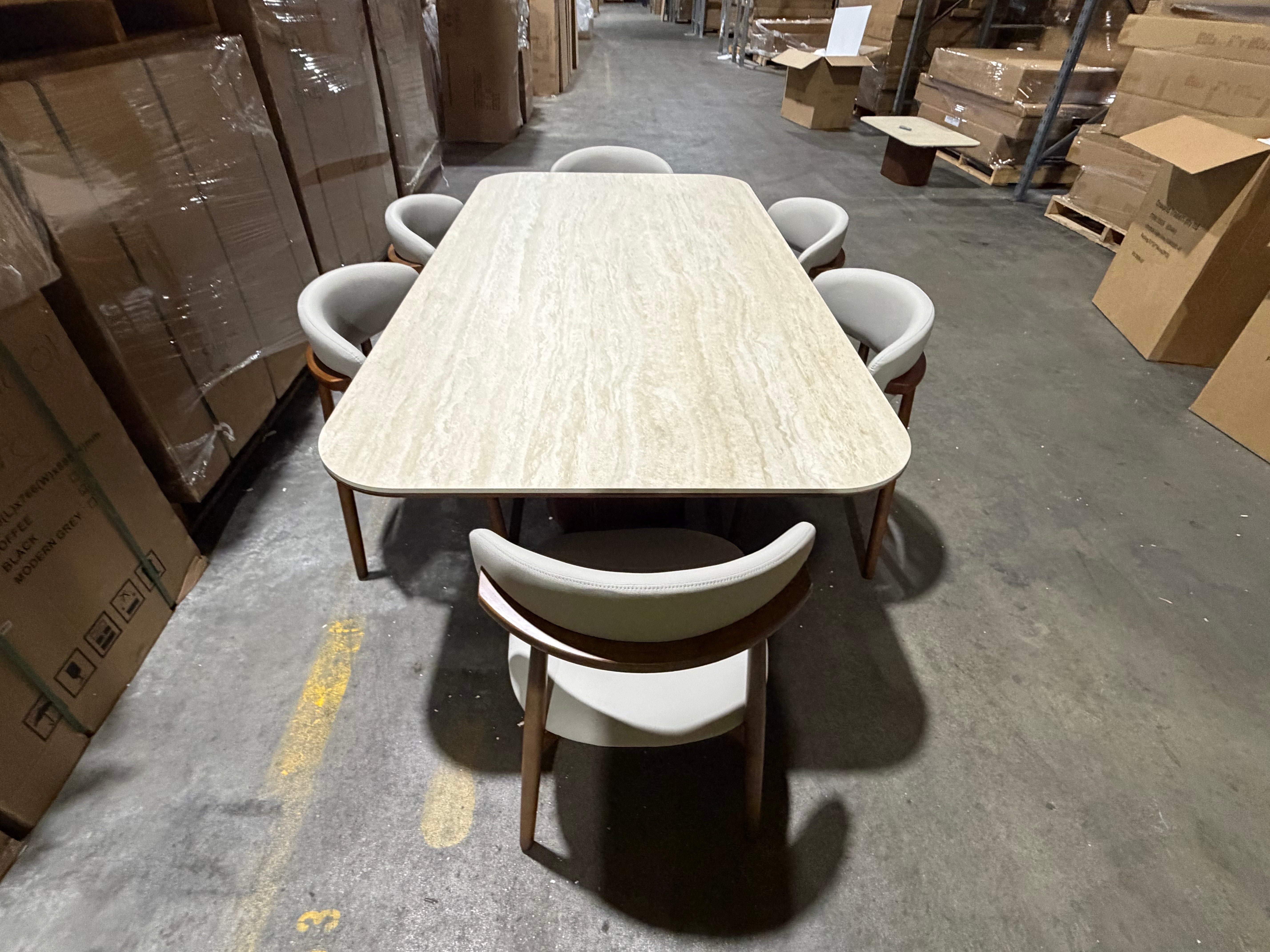 Texas 7pce Dining Setting 1800 Table & 6X PU Chairs