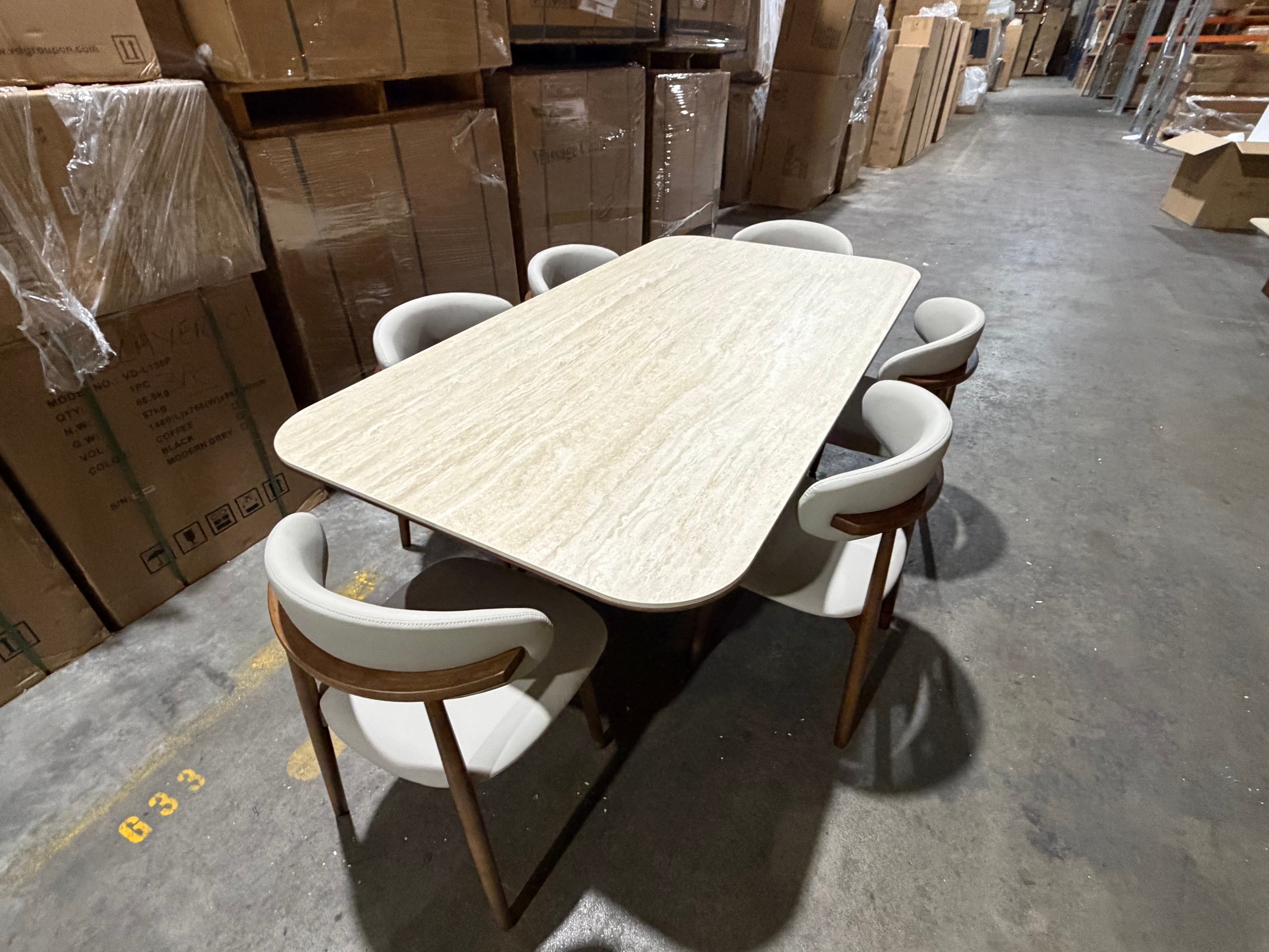Texas 7pce Dining Setting 1800 Table & 6X PU Chairs