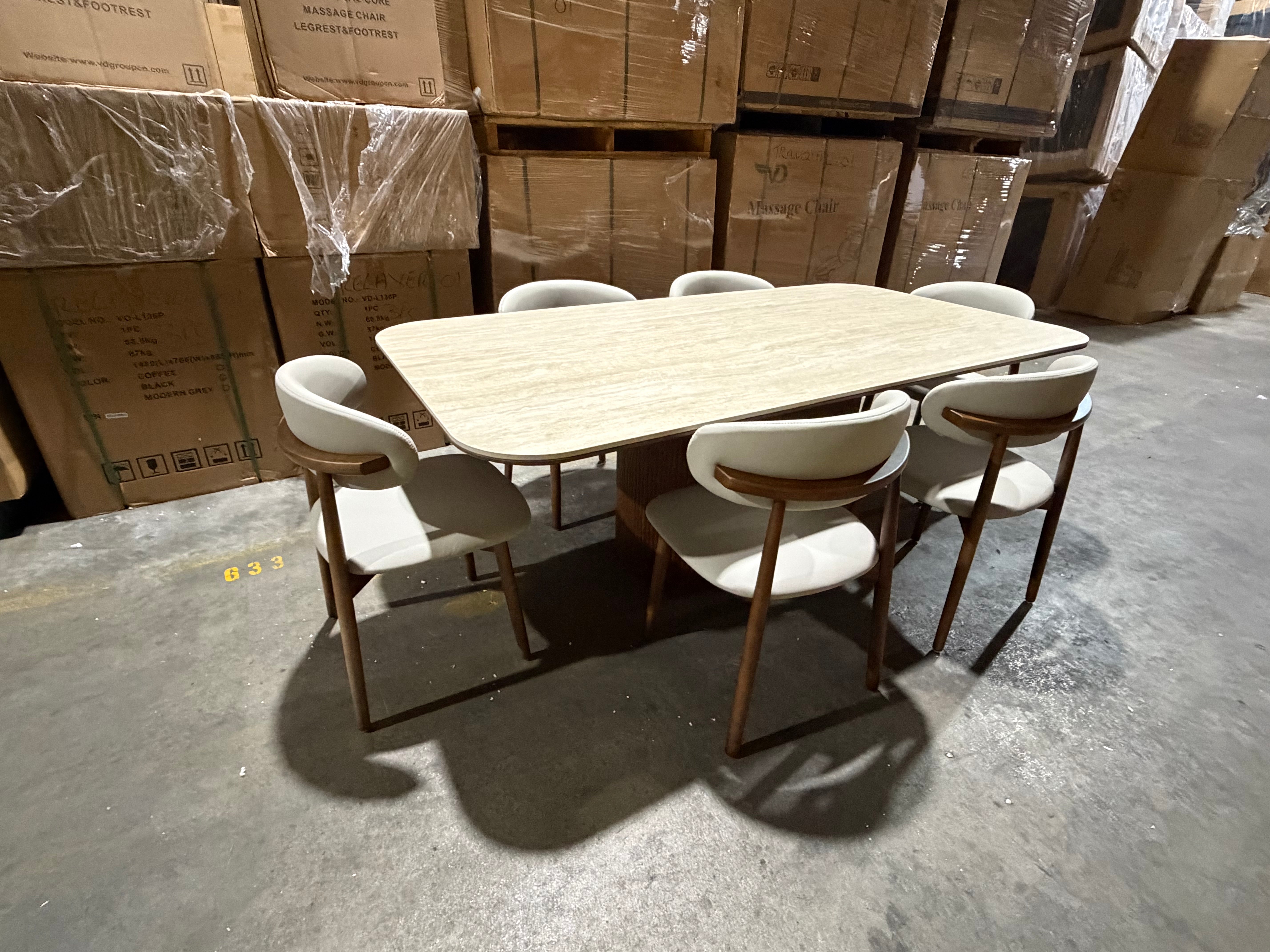 Texas 7pce Dining Setting 1800 Table & 6X PU Chairs