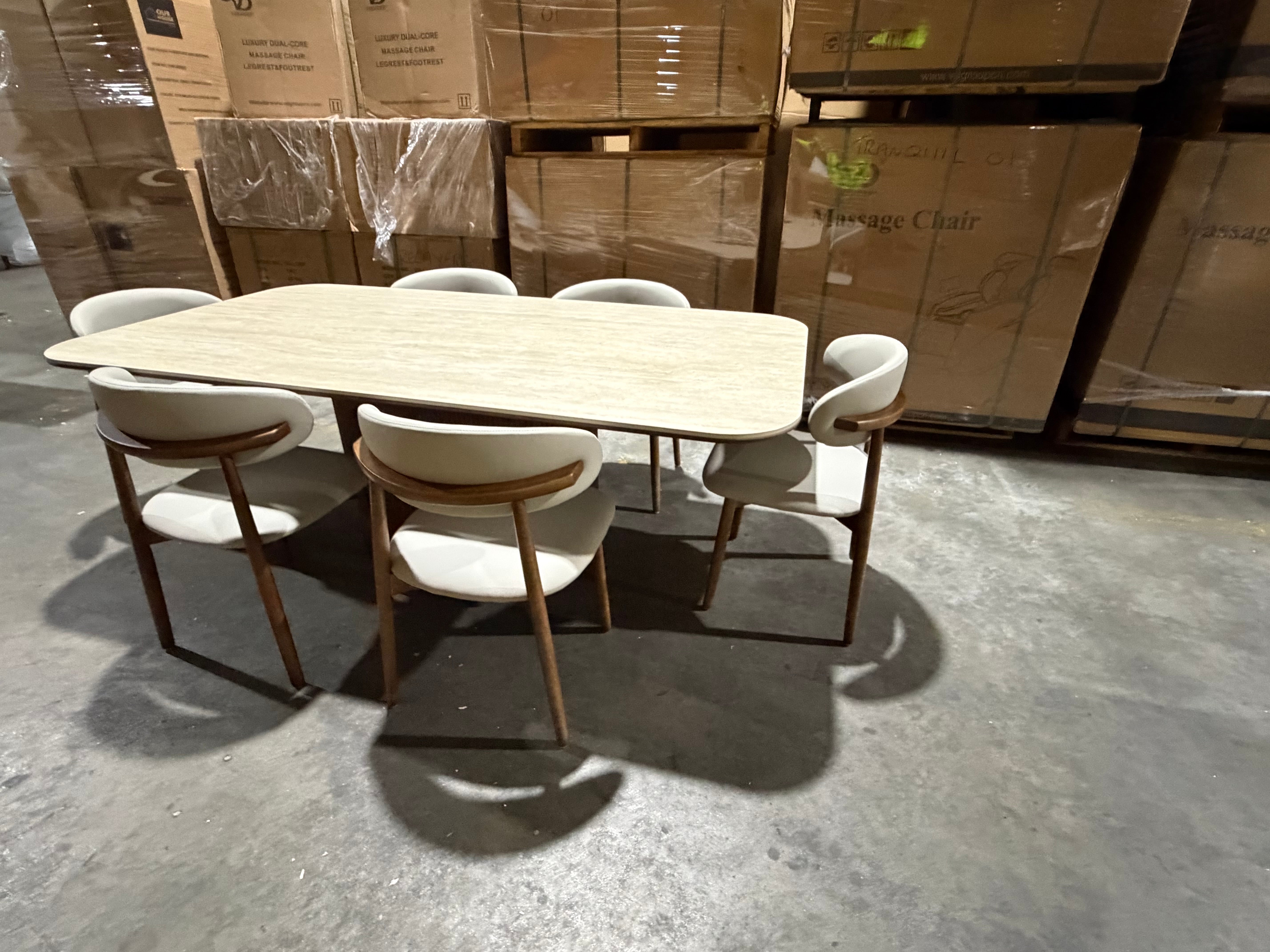 Texas 7pce Dining Setting 1800 Table & 6X PU Chairs