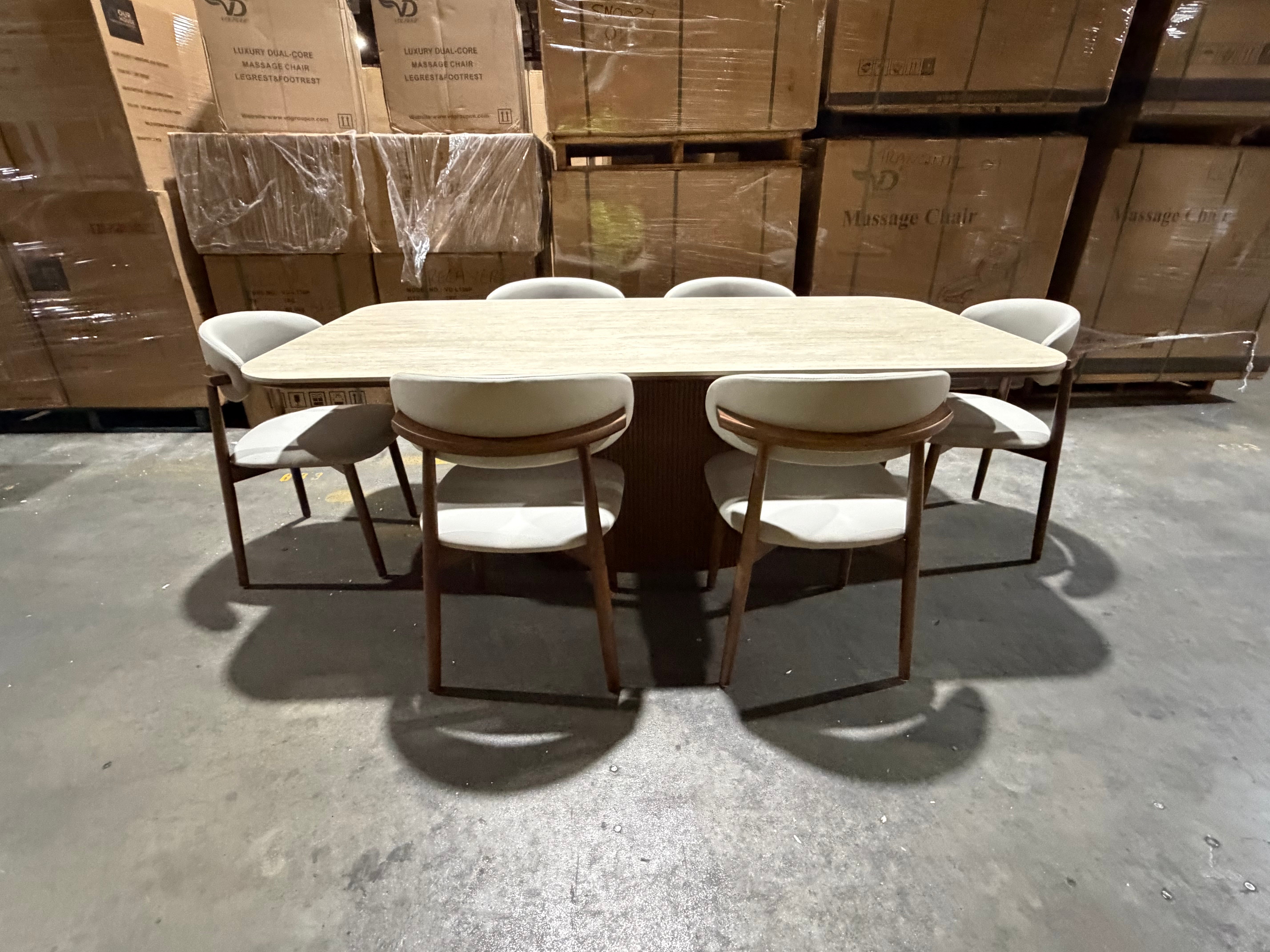 Texas 7pce Dining Setting 1800 Table & 6X PU Chairs