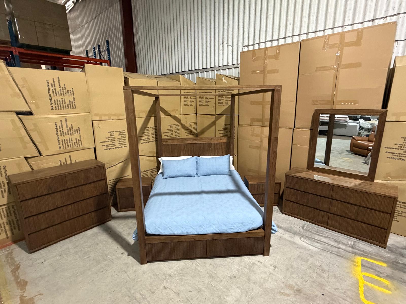 Flinders Bedroom Range King 4 PCE Tallboy Package