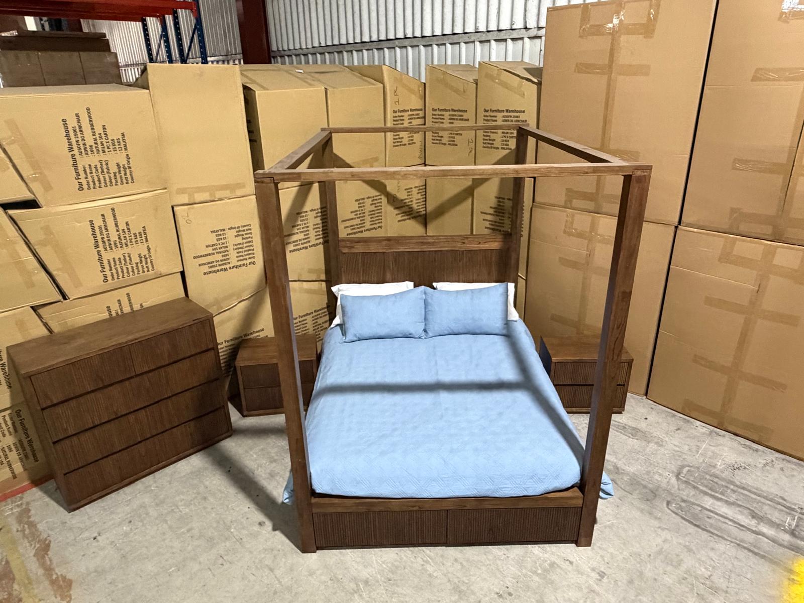 Flinders Bedroom Range King 4 PCE Tallboy Package