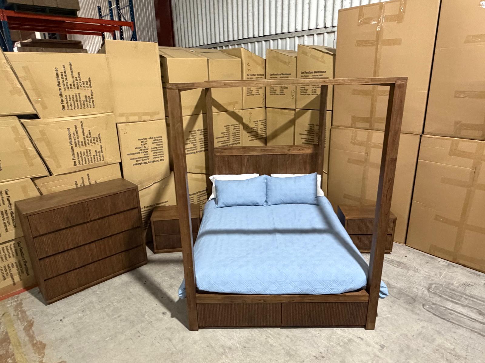 Flinders Bedroom Range King 4 PCE Tallboy Package