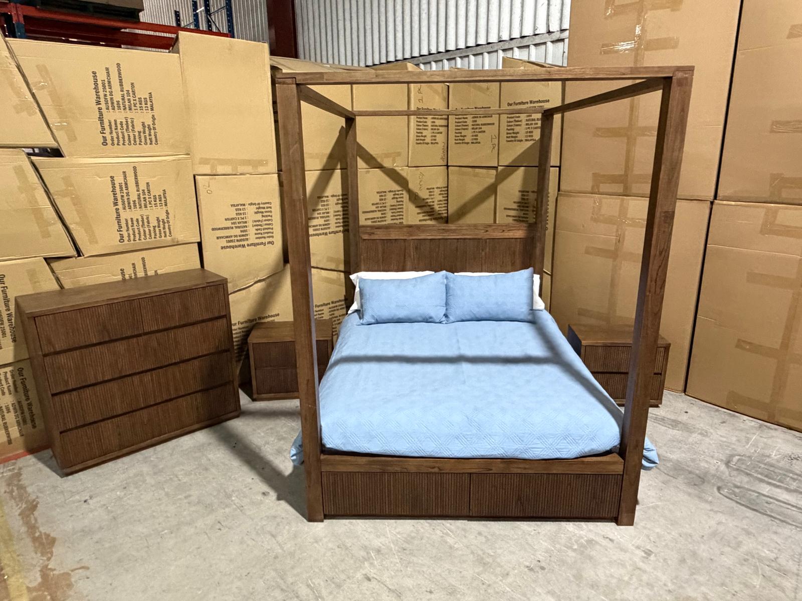 Flinders Bedroom Range King 4 PCE Tallboy Package
