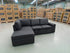 Denzo LHF Chaise Lounge With Trundle Bed & Storage Ottoman Soft Black Rhino