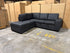 Denzo LHF Chaise Lounge With Trundle Bed & Storage Ottoman Soft Black Rhino