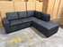 Denzo RHF Chaise Lounge With Trundle Bed & Storage Ottoman Soft Black Rhino