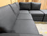 Denzo RHF Chaise Lounge With Trundle Bed & Storage Ottoman Soft Black Rhino
