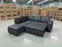 Denzo LHF Chaise Lounge With Trundle Bed & Storage Ottoman Soft Black Rhino