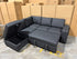 Denzo LHF Chaise Lounge With Trundle Bed & Storage Ottoman Soft Black Rhino