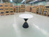 Stacy 800 Round Dining Table Sintered Stone Top Metal Base