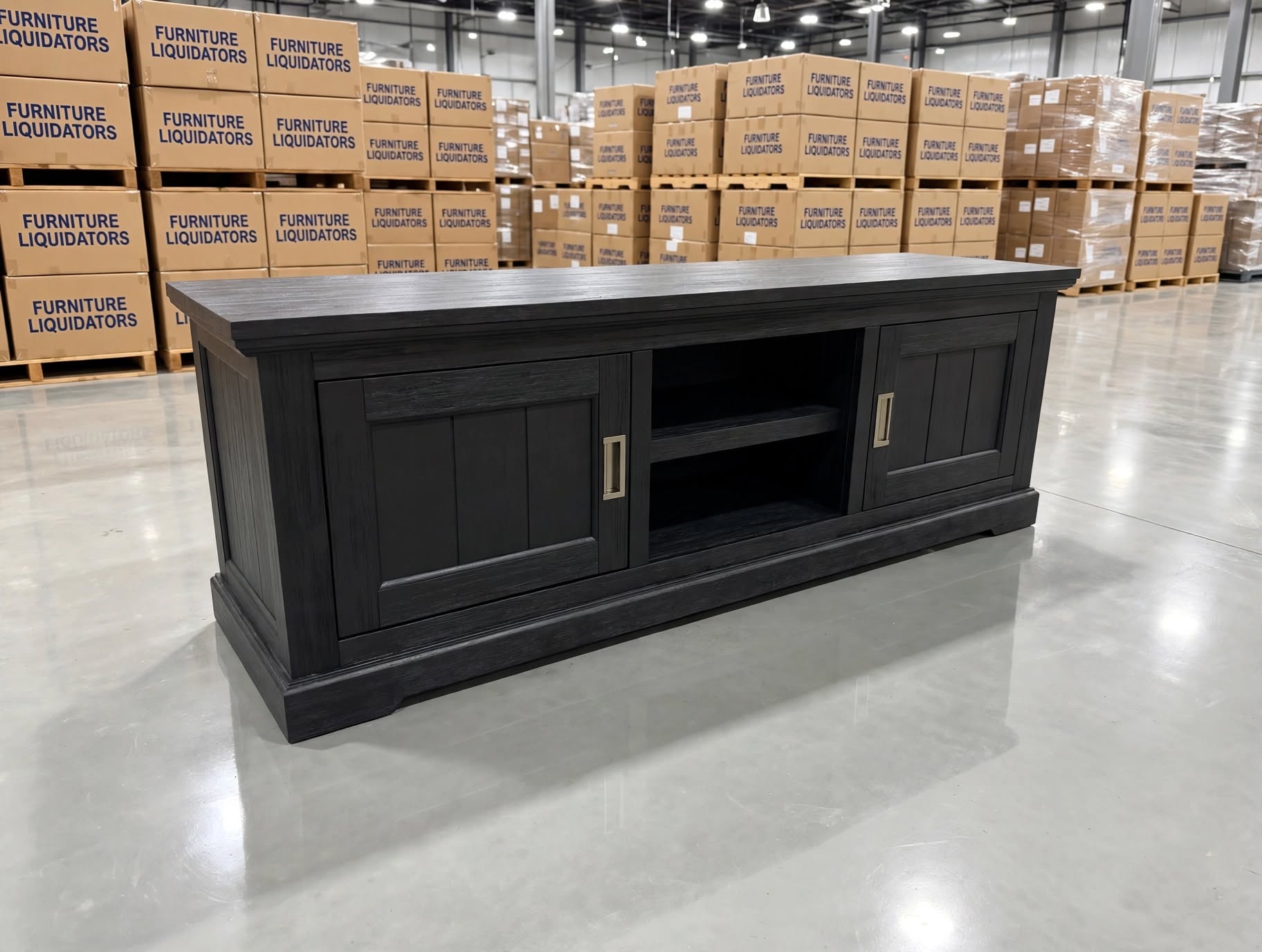 Dark Night TV Unit in Black Finish