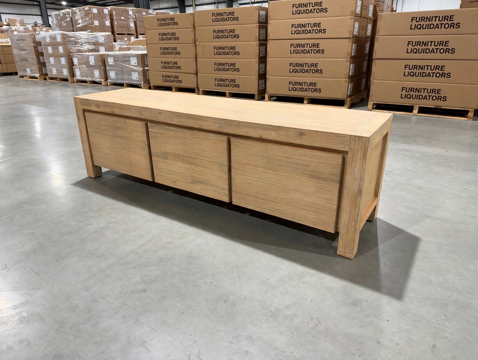 Beachport TV Unit In Wire Brush Finish