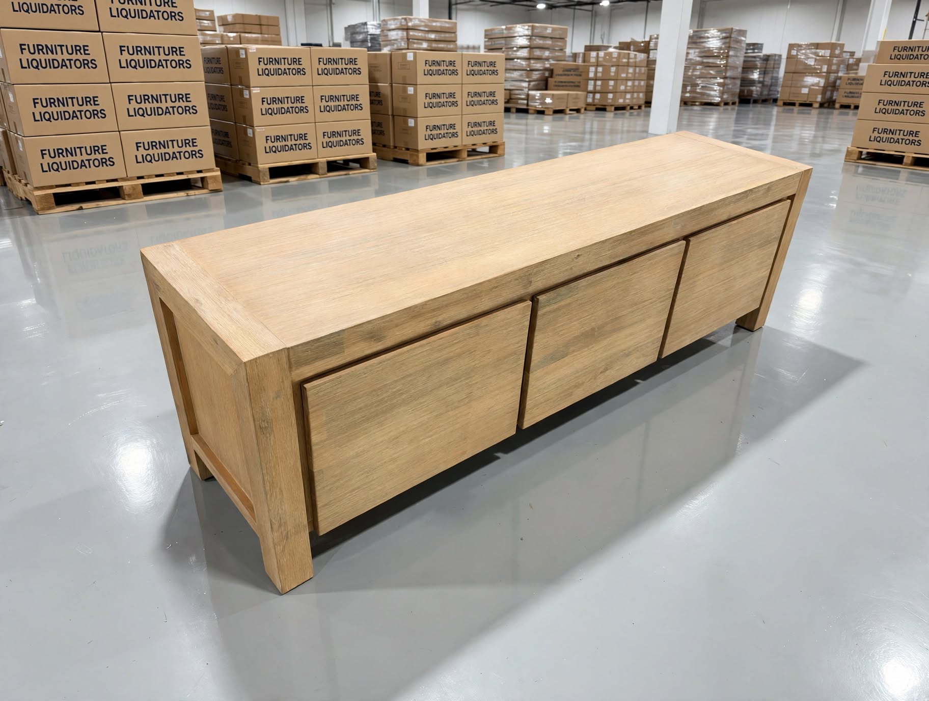 Beachport TV Unit In Wire Brush Finish
