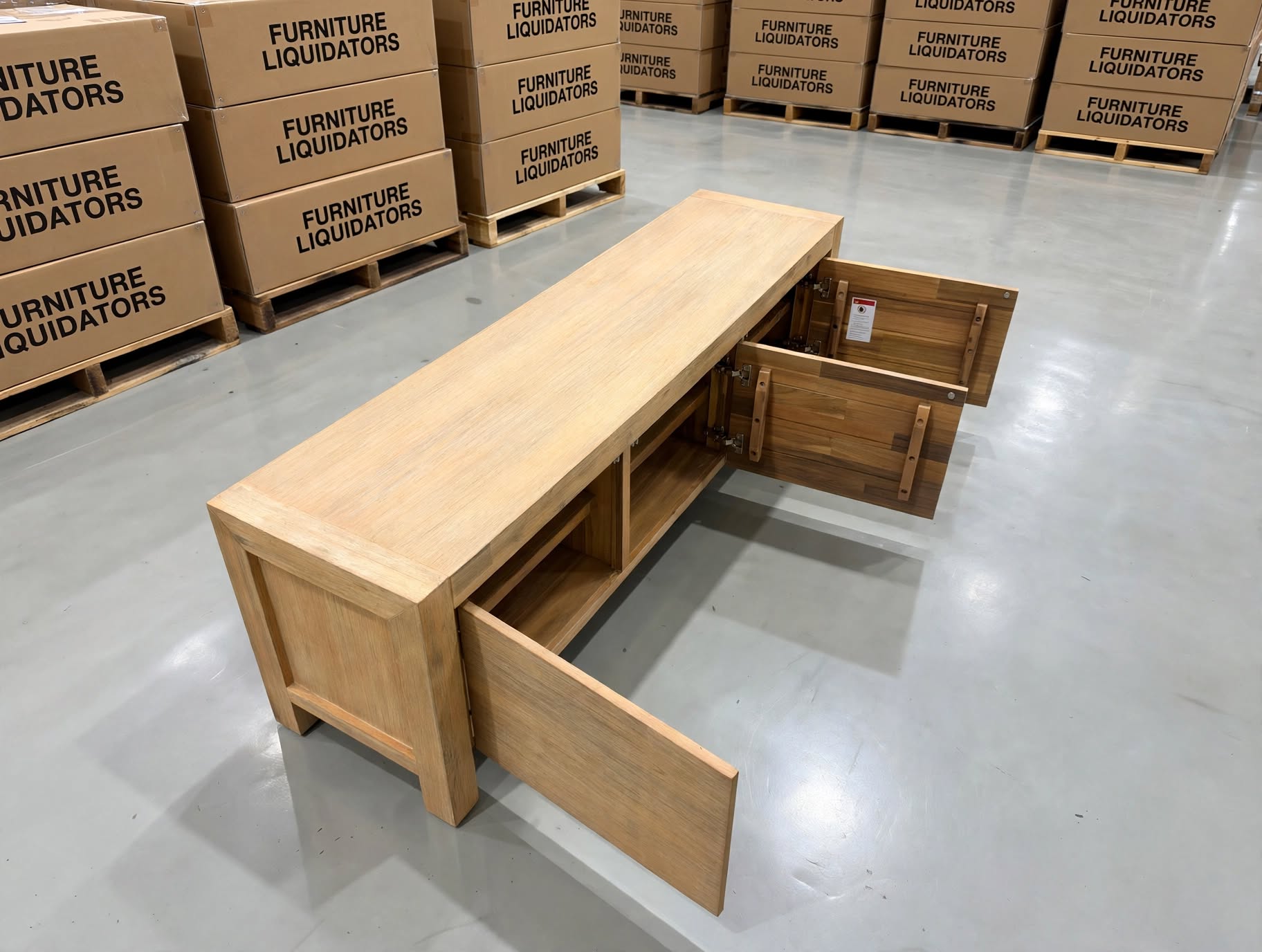 Beachport TV Unit In Wire Brush Finish