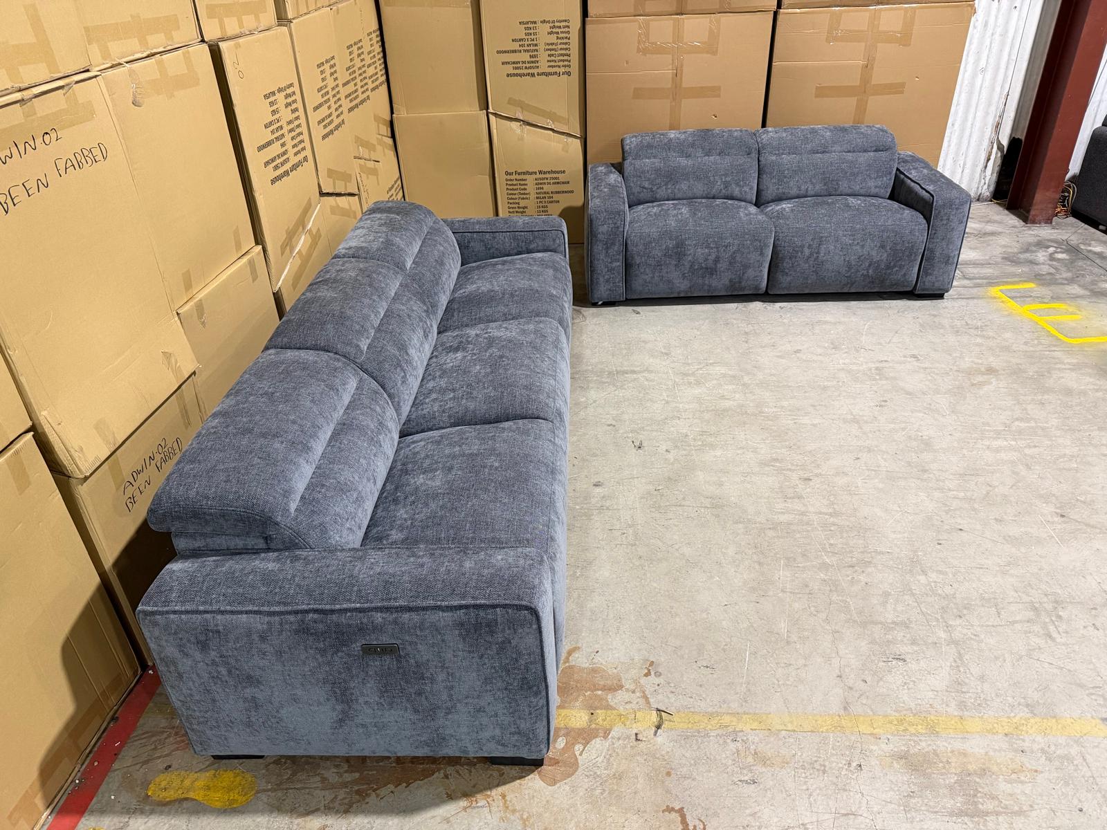 Watford 3 + 2 Electric Recliners in Dark Grey