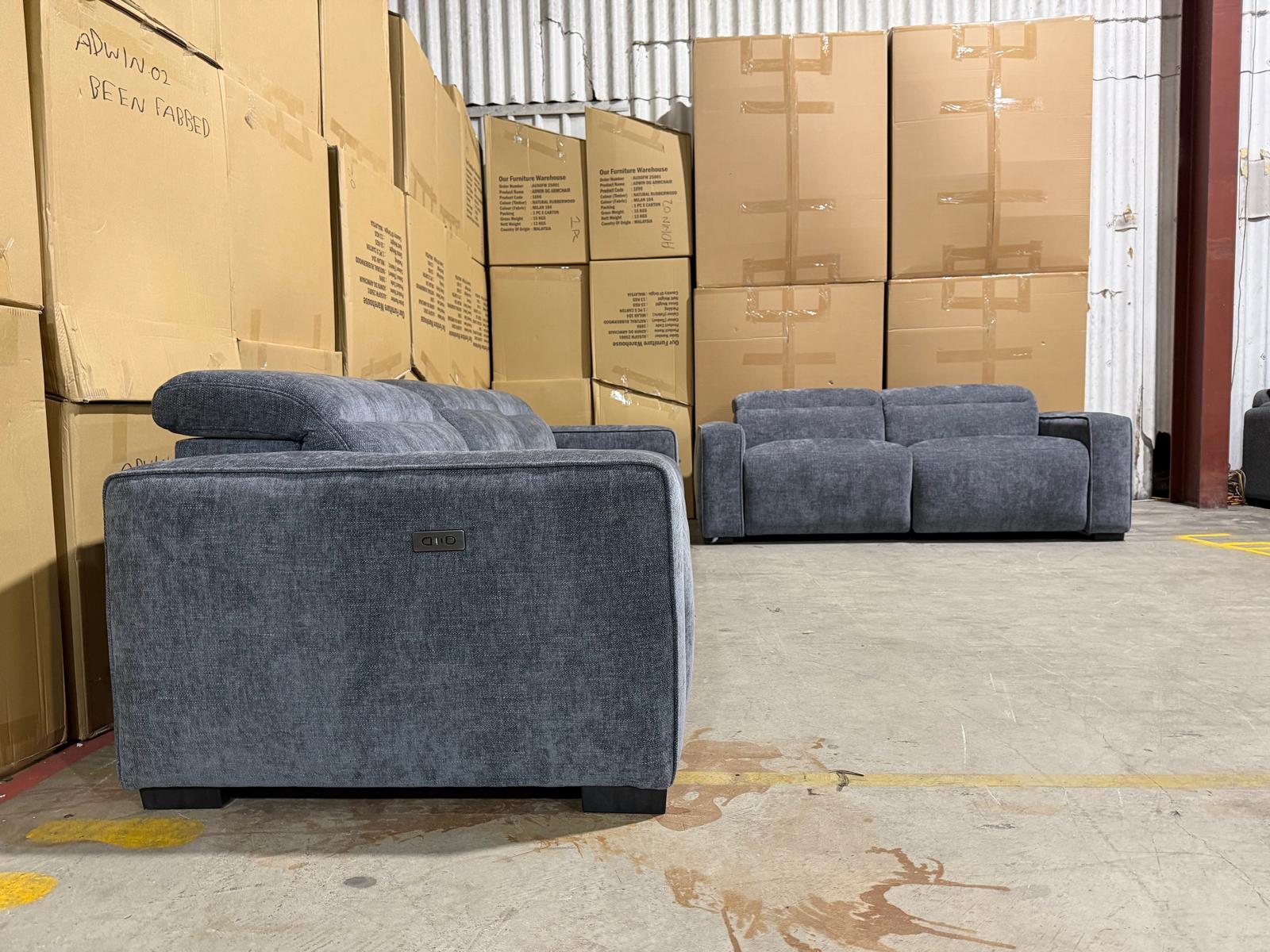 Watford 3 + 2 Electric Recliners in Dark Grey