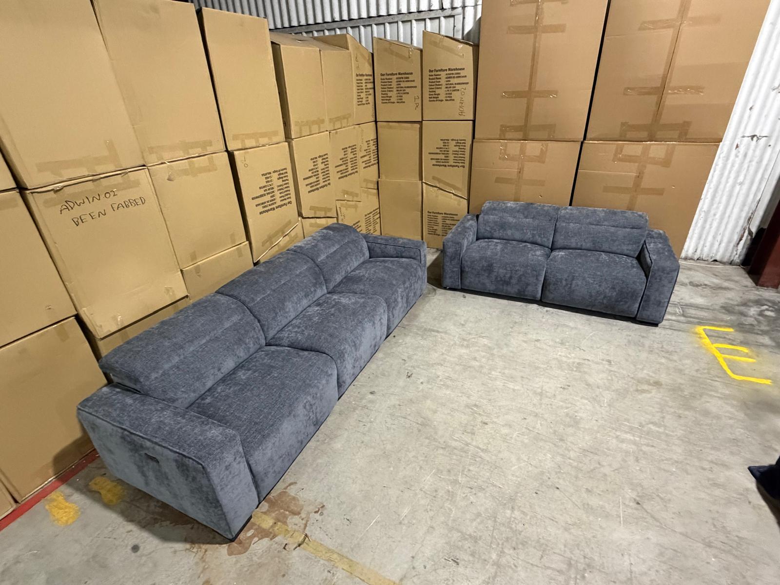 Watford 3 + 2 Electric Recliners in Dark Grey