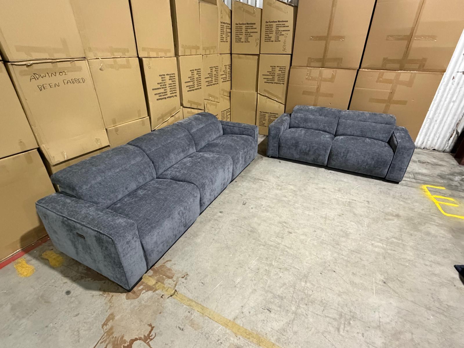 Watford 3 + 2 Electric Recliners in Dark Grey