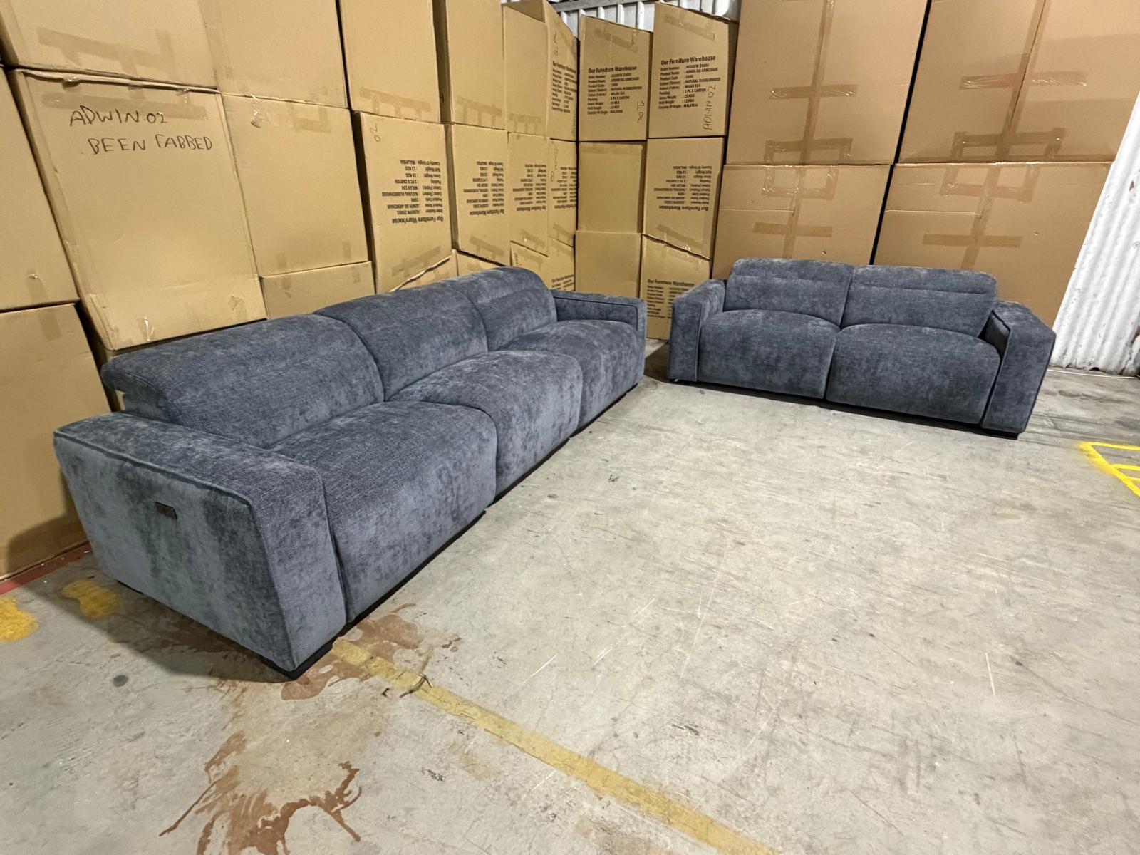 Watford 3 + 2 Electric Recliners in Dark Grey