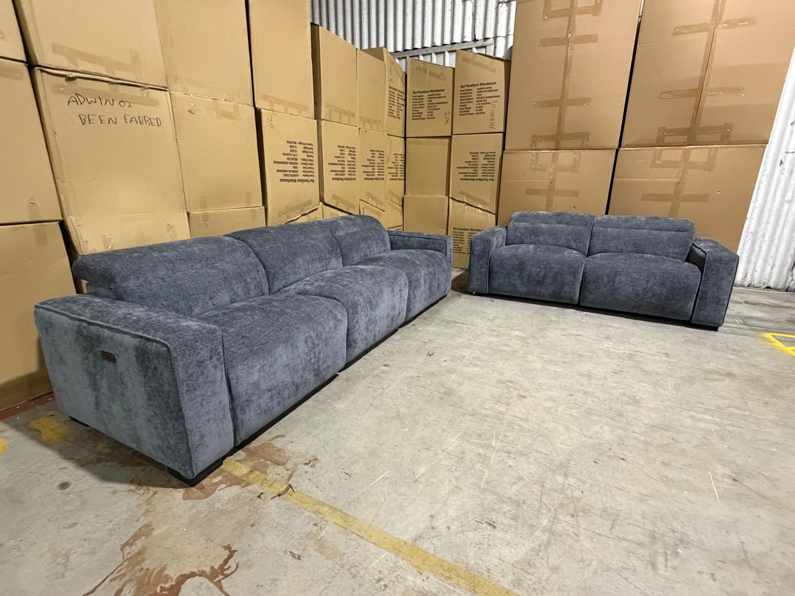 Watford 3 + 2 Electric Recliners in Dark Grey