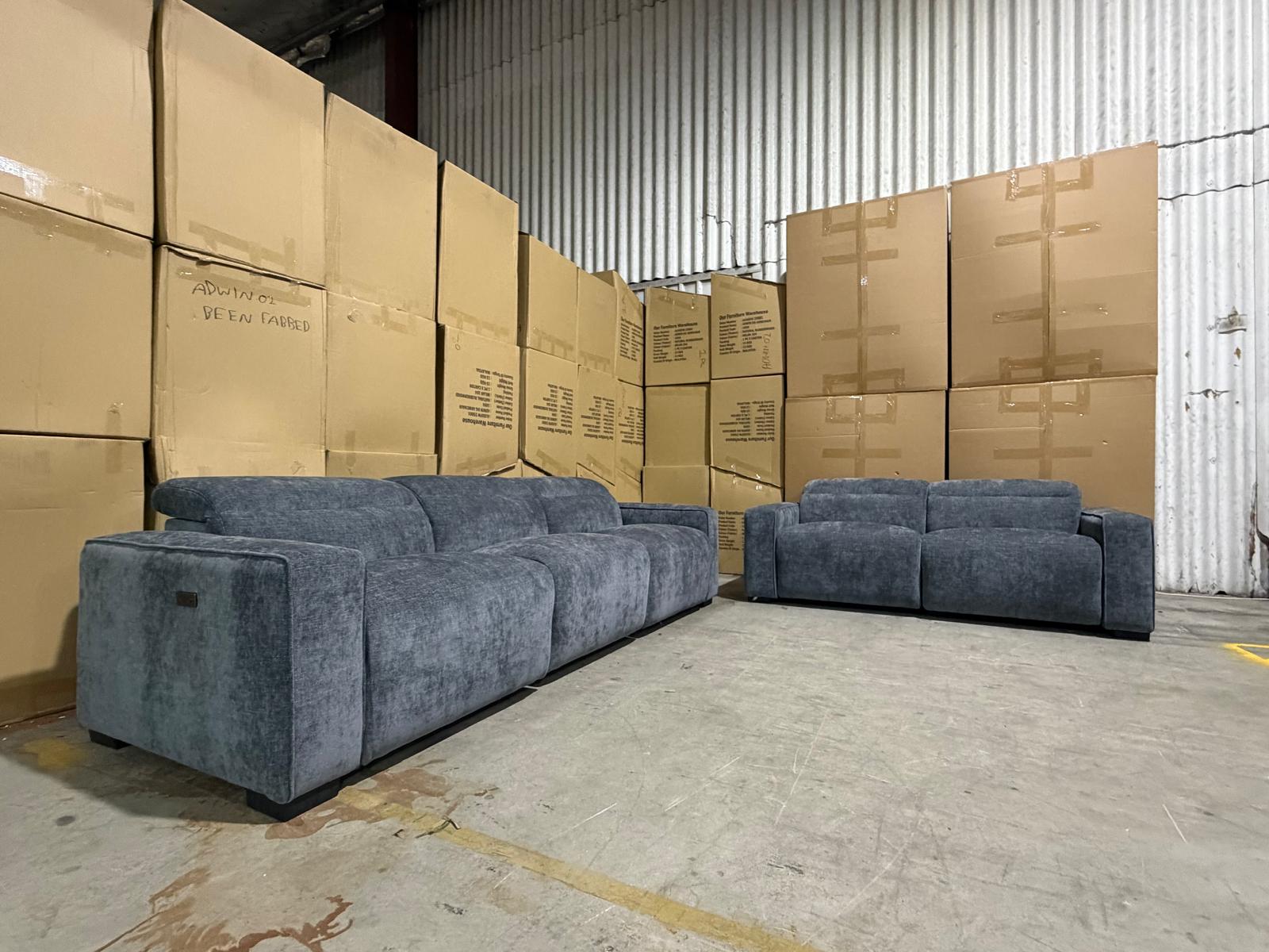 Watford 3 + 2 Electric Recliners in Dark Grey