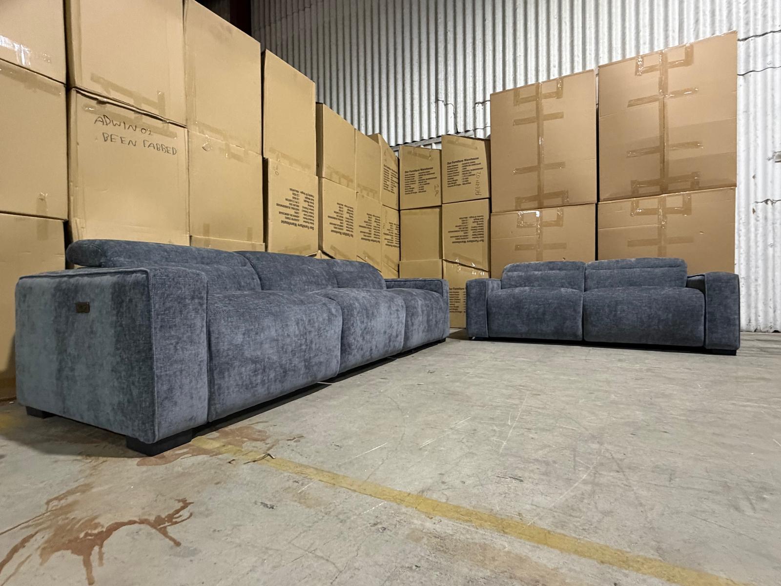 Watford 3 + 2 Electric Recliners in Dark Grey
