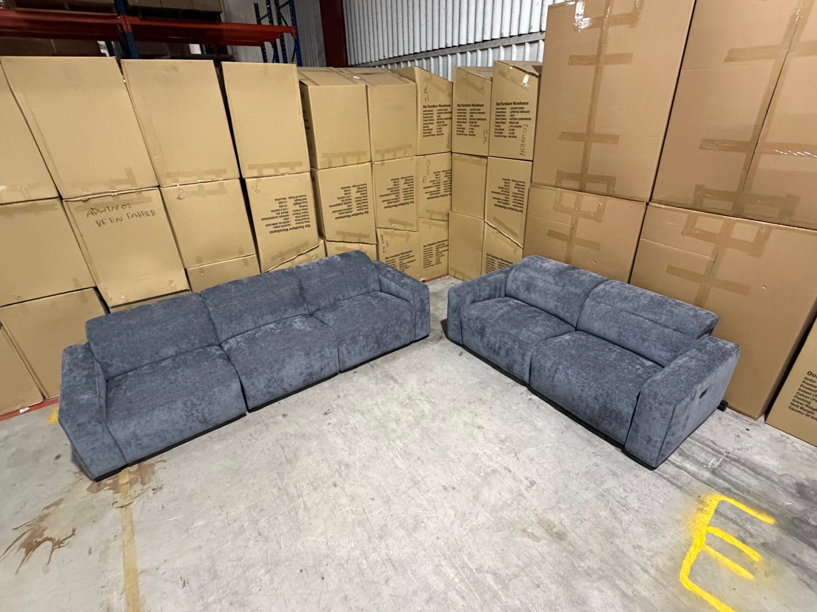Watford 3 + 2 Electric Recliners in Dark Grey