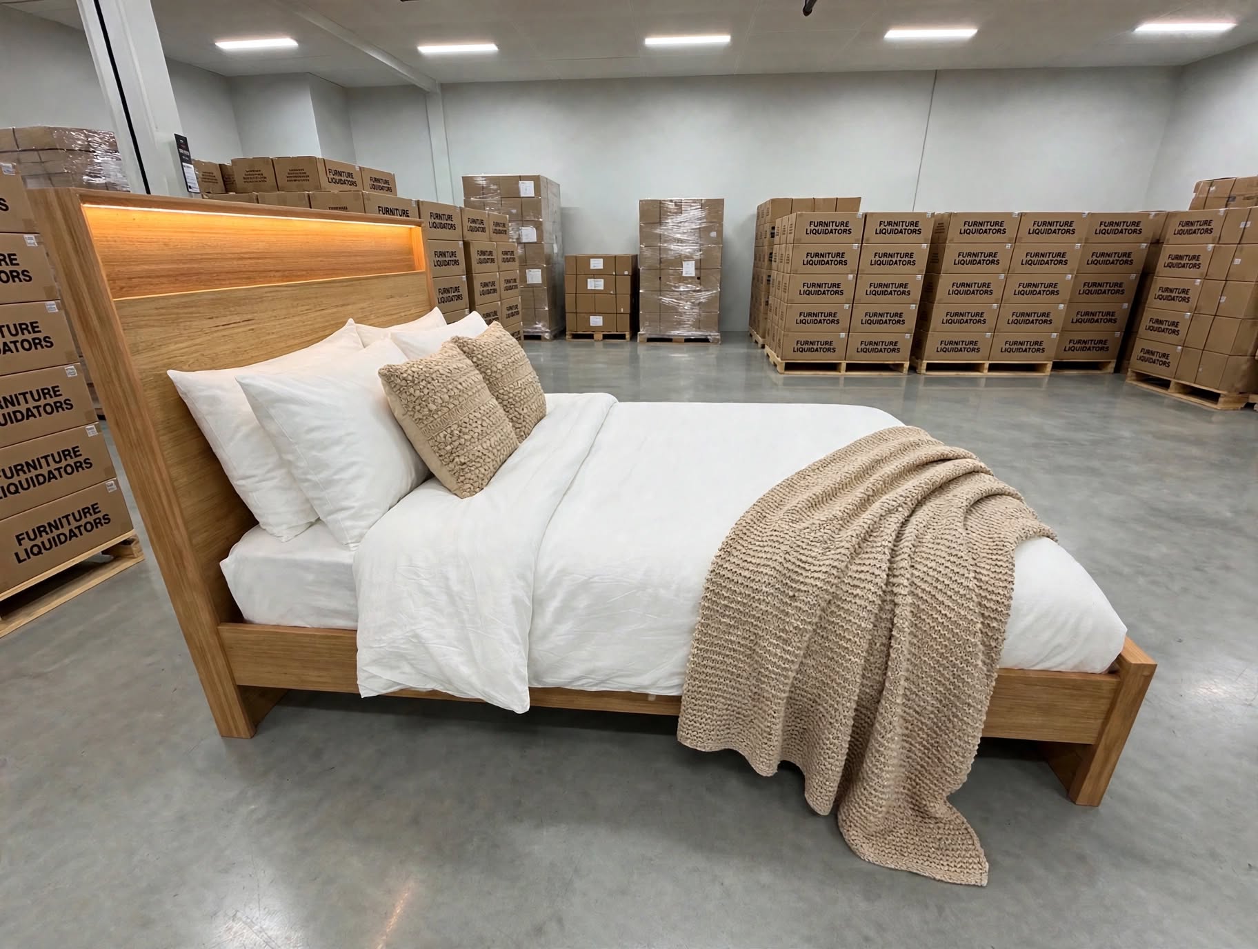 Nashville King Size Bed With Gas Lift Storage In Tassie Oak