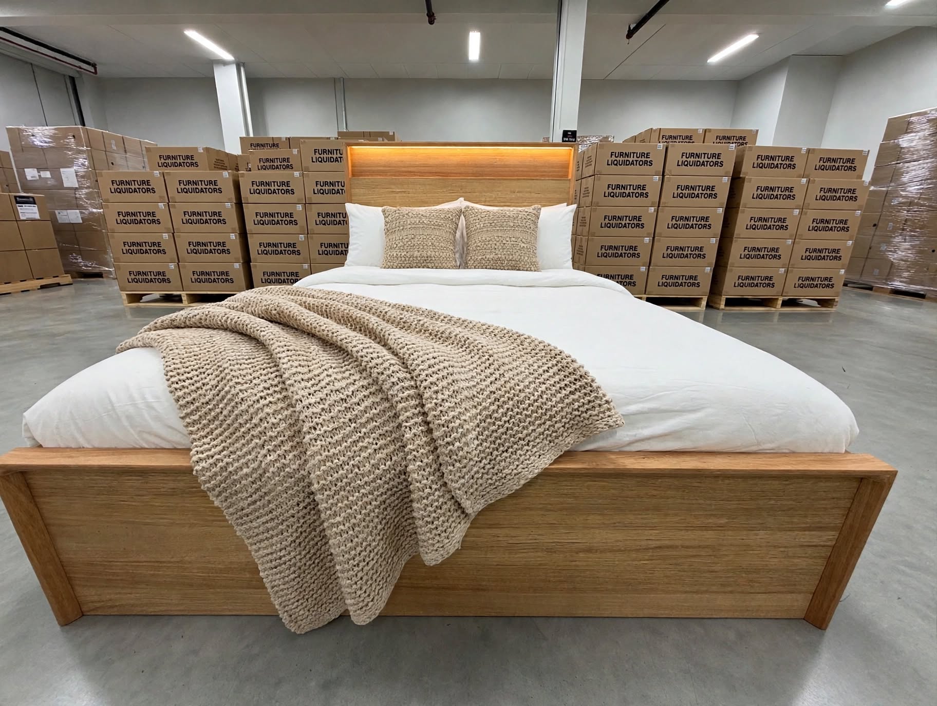 Nashville King Size Bed With Gas Lift Storage In Tassie Oak
