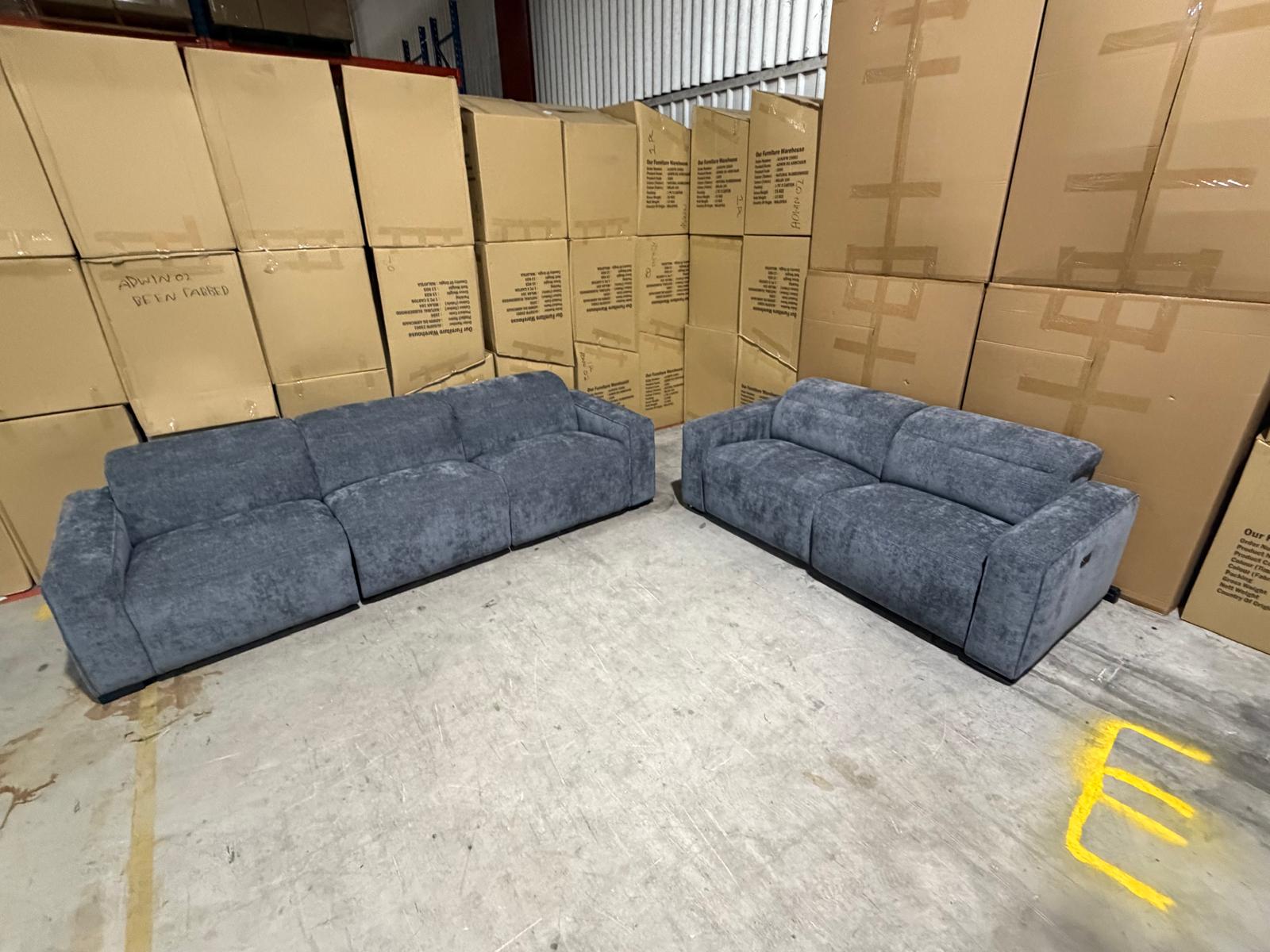 Watford 3 + 2 Electric Recliners in Dark Grey