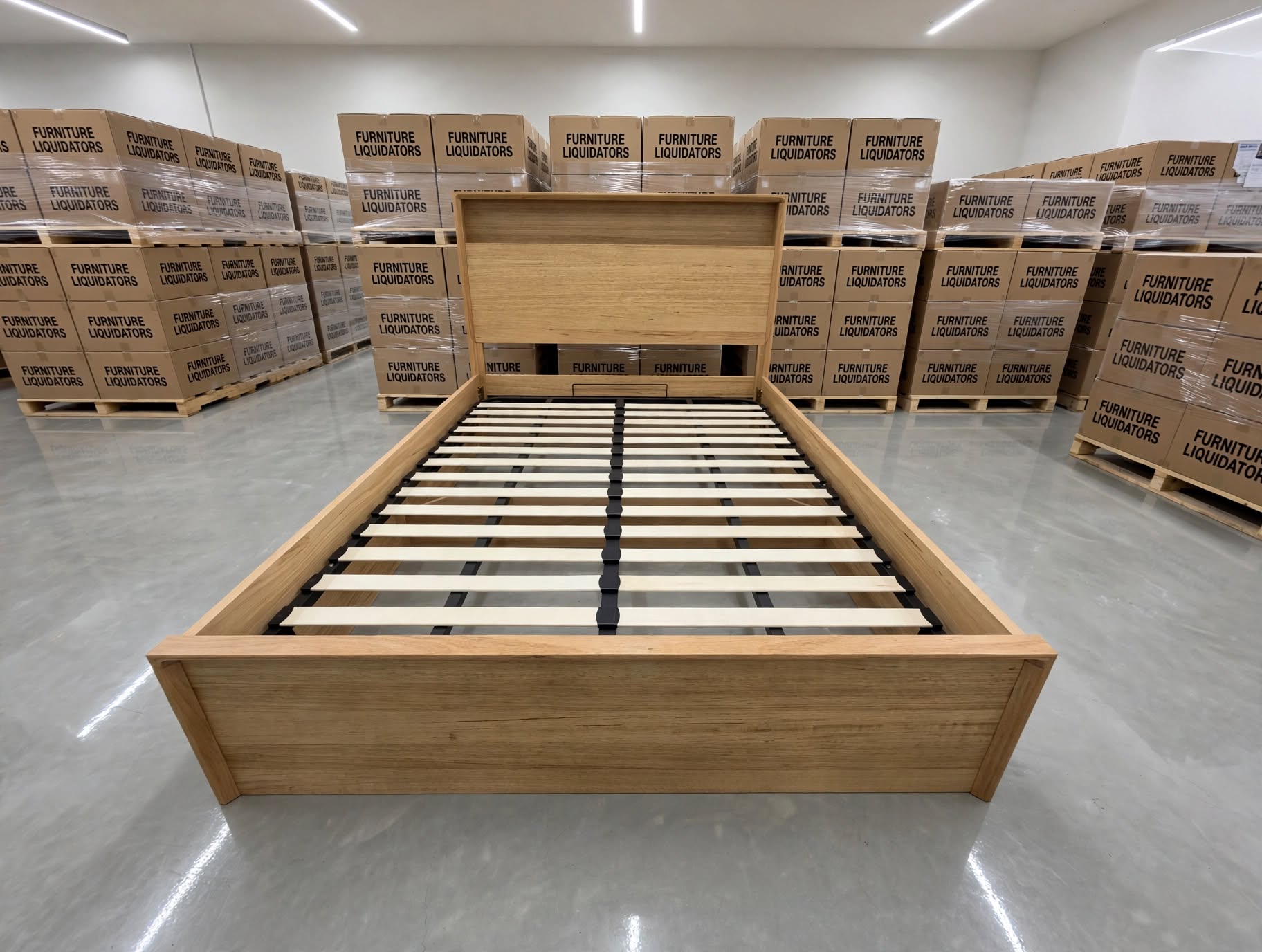 Nashville King Size Bed With Gas Lift Storage In Tassie Oak