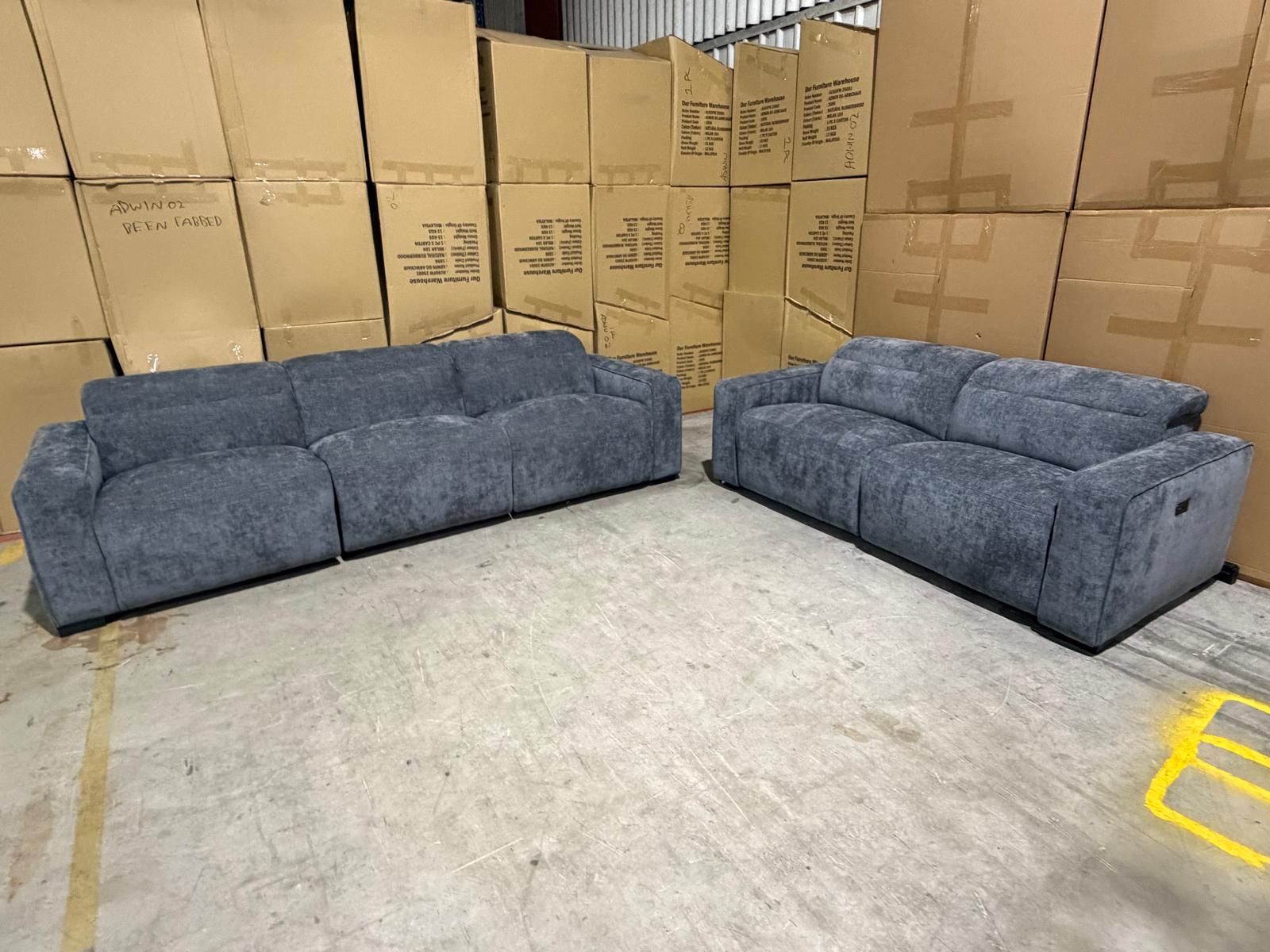 Watford 3 + 2 Electric Recliners in Dark Grey