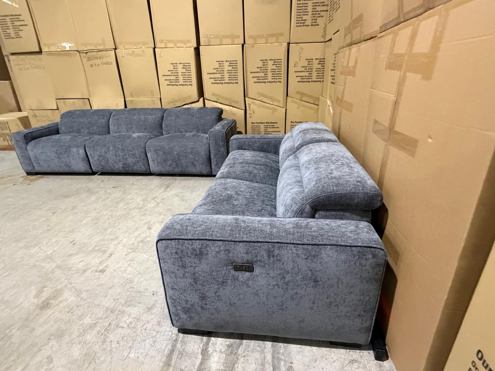 Watford 3 + 2 Electric Recliners in Dark Grey