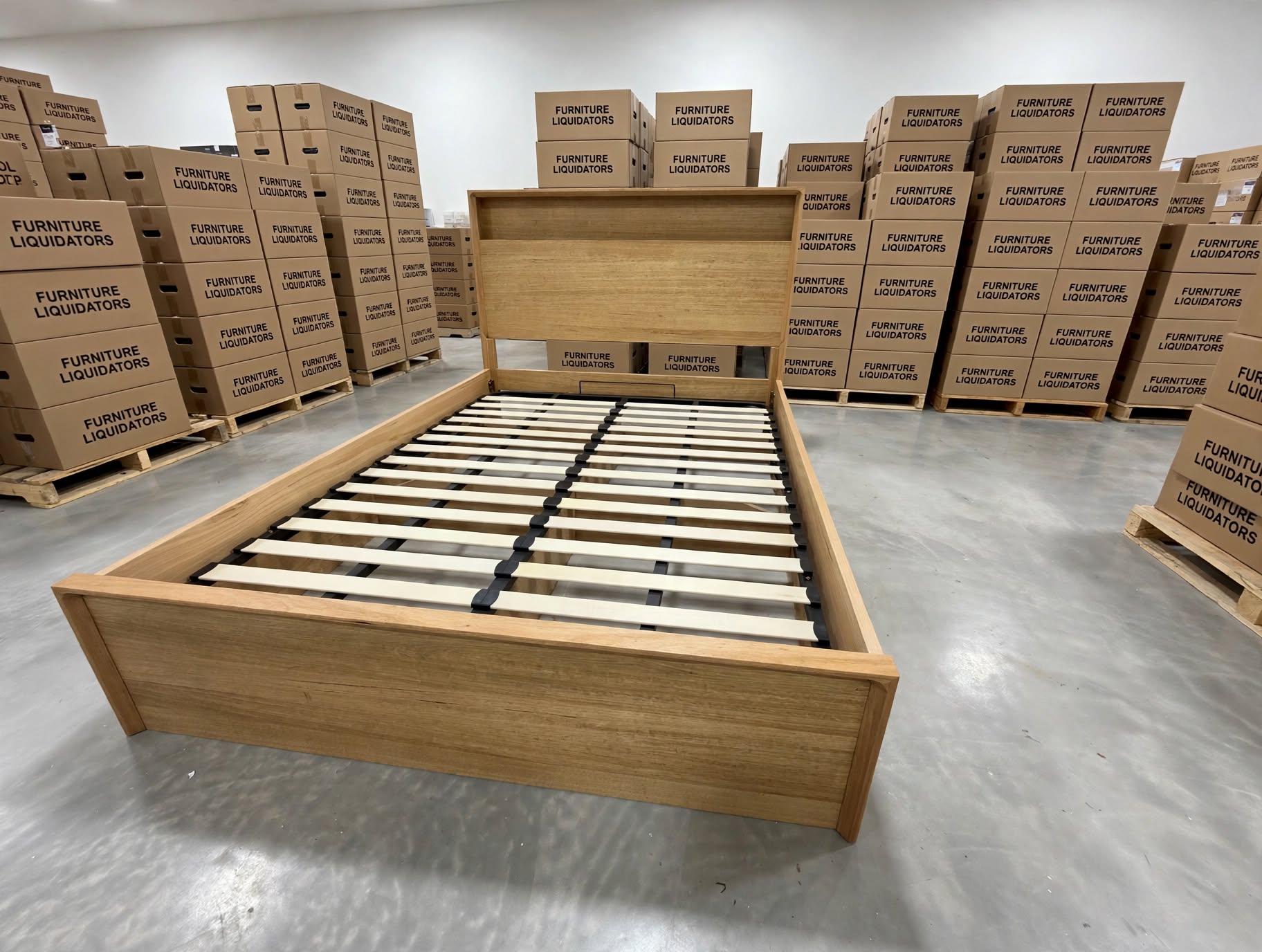 Nashville King Size Bed With Gas Lift Storage In Tassie Oak