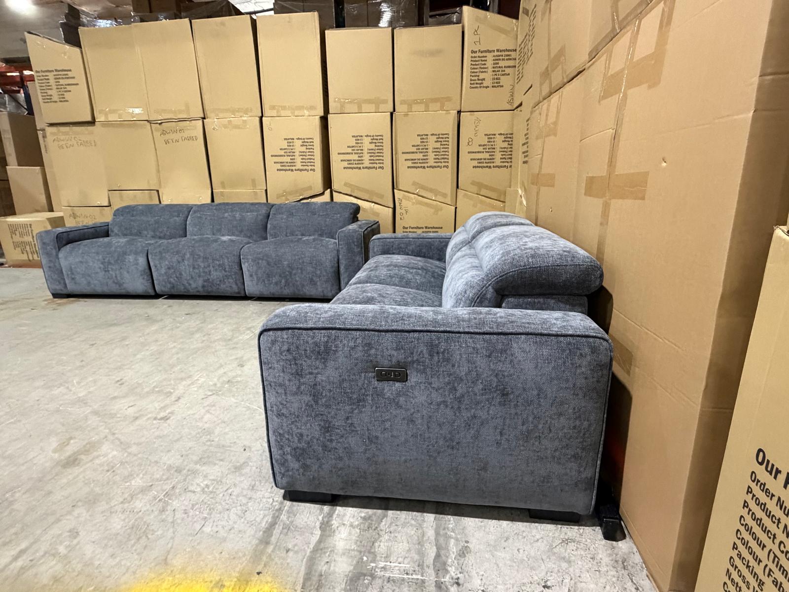 Watford 3 + 2 Electric Recliners in Dark Grey
