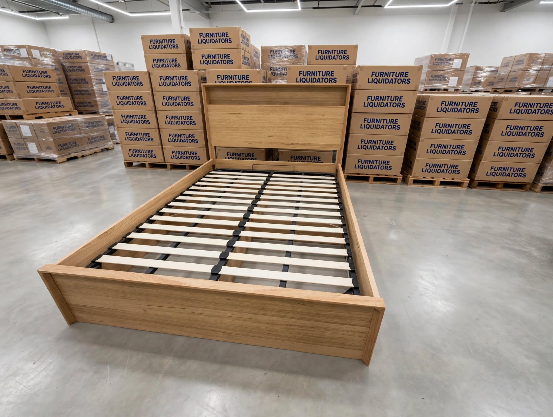 Nashville King Size Bed With Gas Lift Storage In Tassie Oak