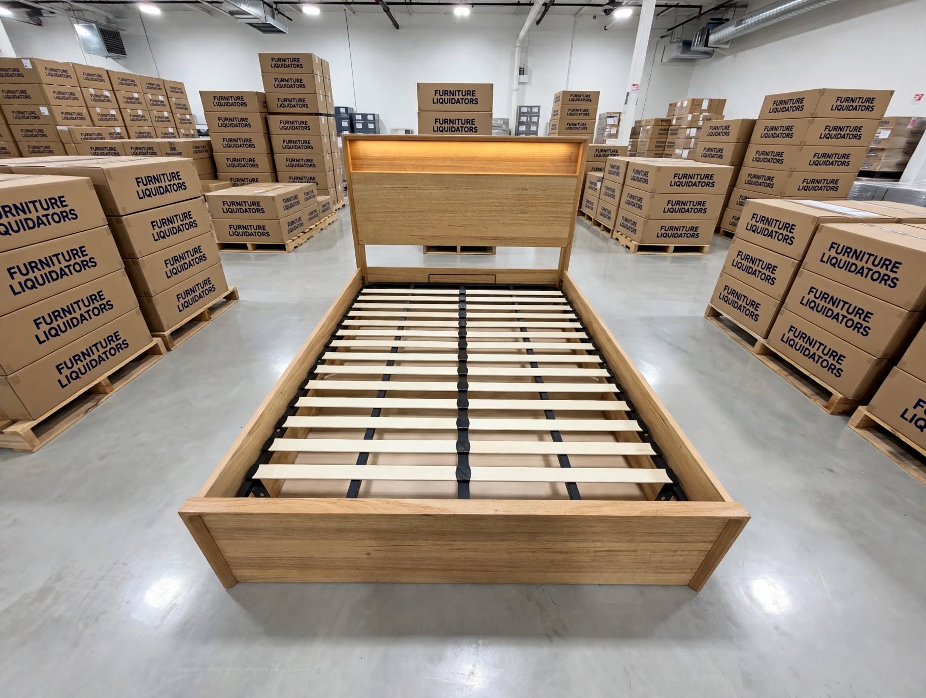 Nashville King Size Bed With Gas Lift Storage In Tassie Oak