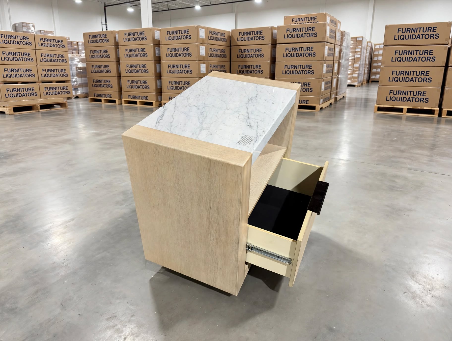 Lennox Bed Side Chest With Marble Top
