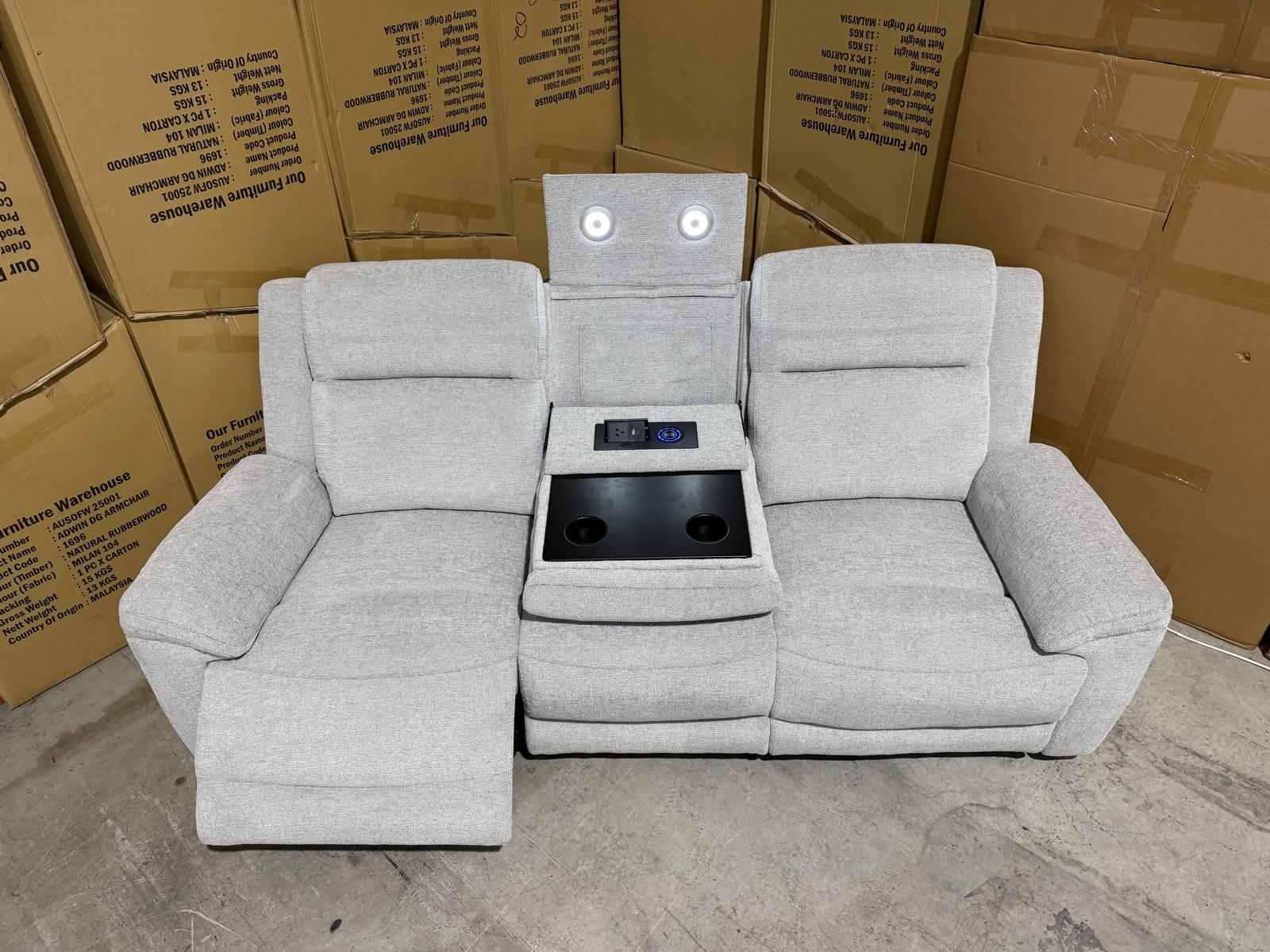 Pilot 3+2 Electric Recliners in Fifty Shades