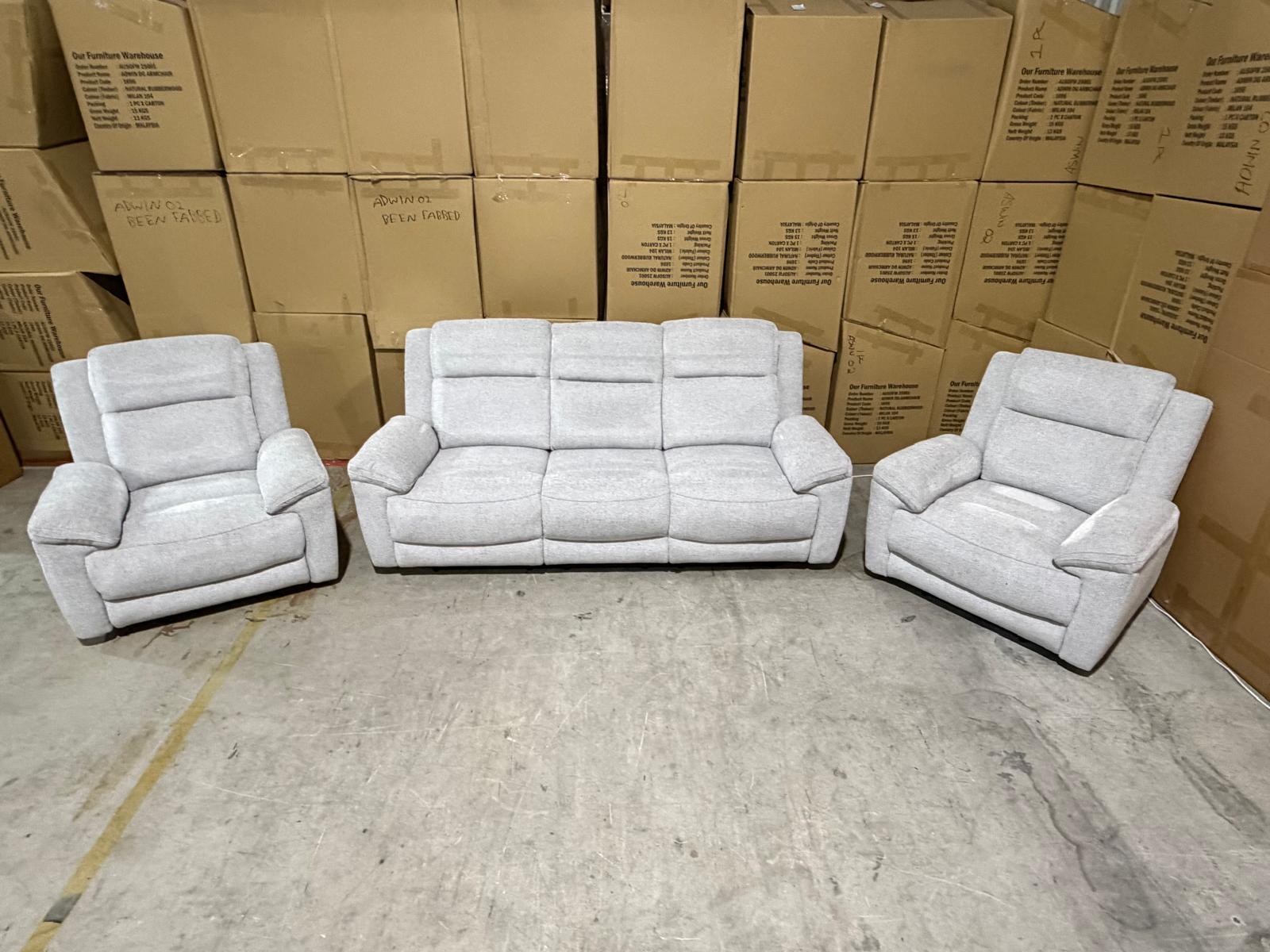 Pilot 3+1+1 Electric Recliners In Fifty Shades