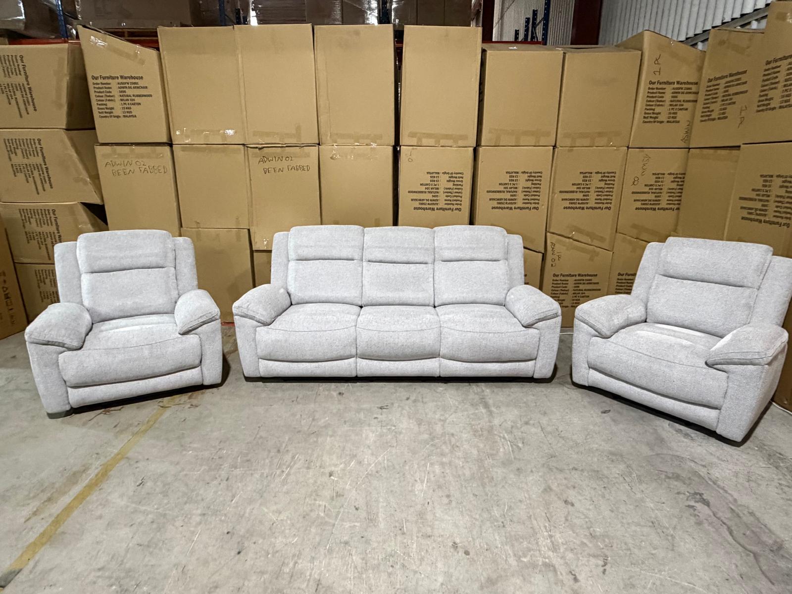 Pilot 3+1+1 Electric Recliners In Fifty Shades