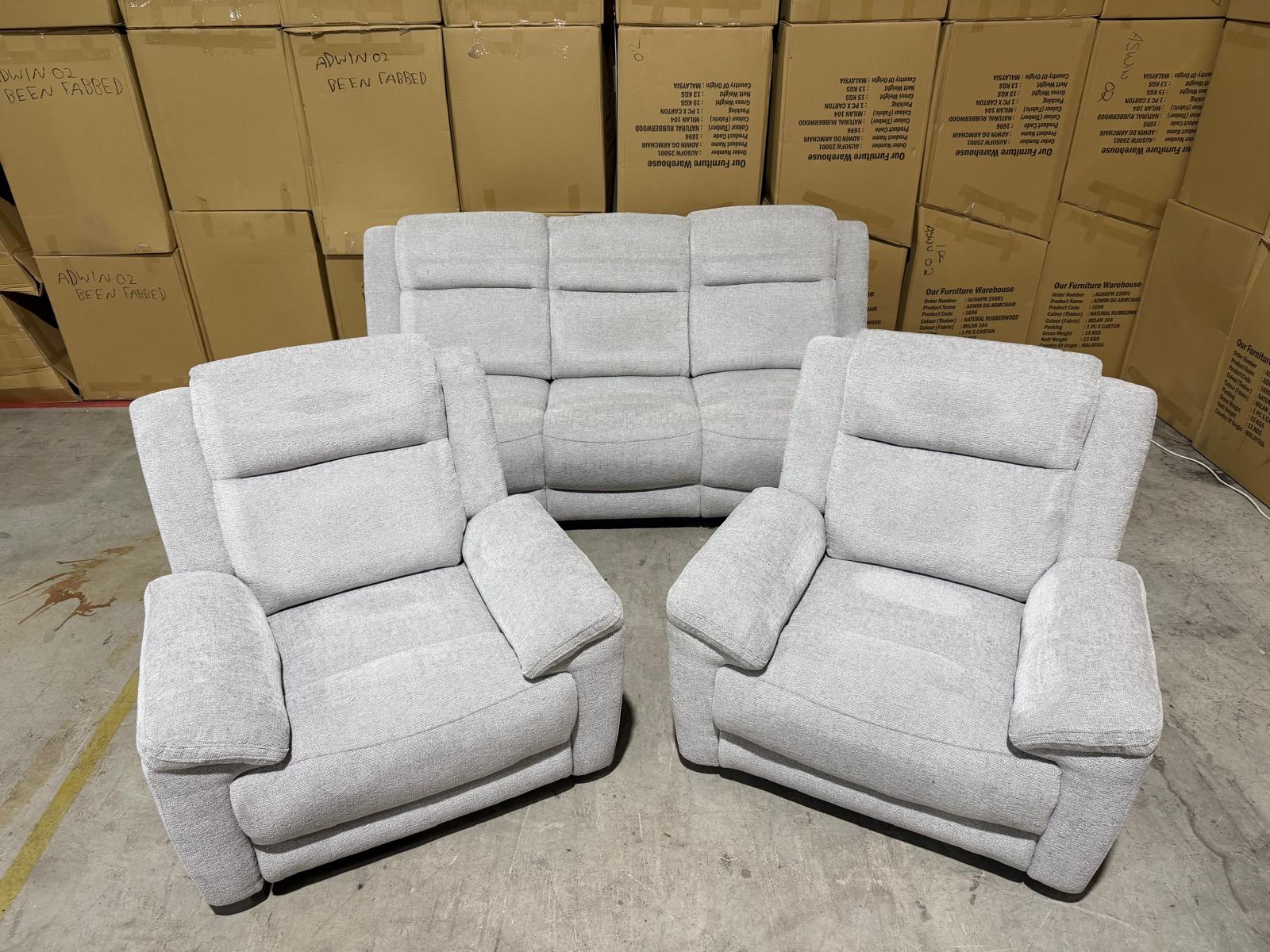 Pilot 3+1+1 Electric Recliners In Fifty Shades