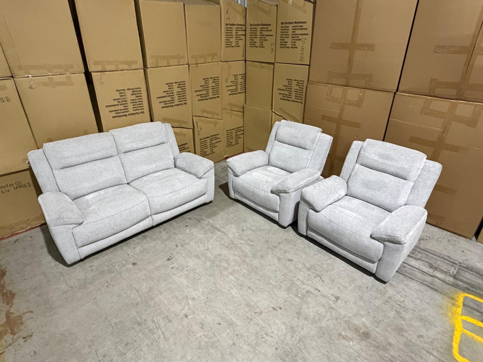 Pilot 2+1+1 Electric Recliners In Fifty Shades