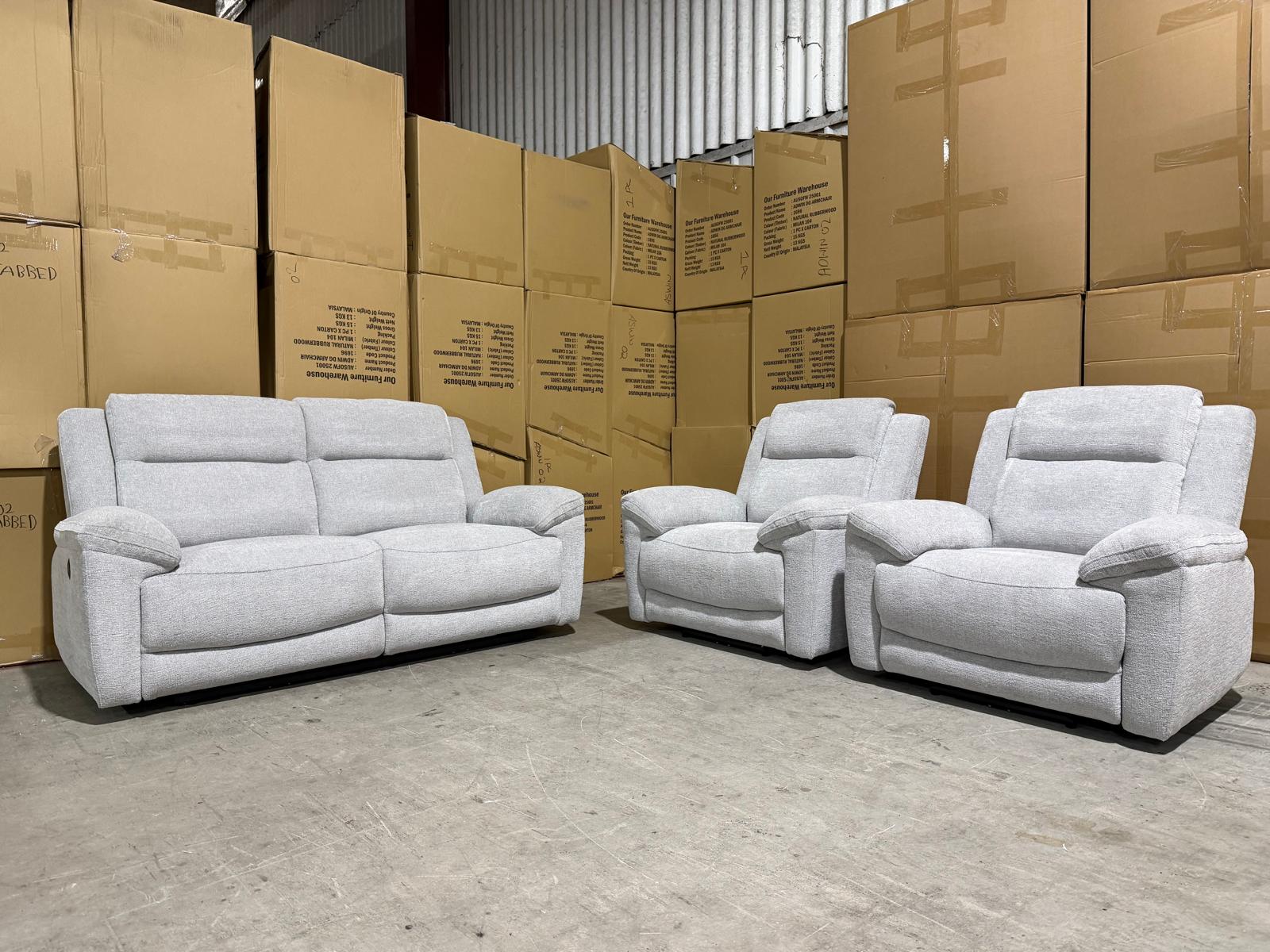 Pilot 2+1+1 Electric Recliners In Fifty Shades