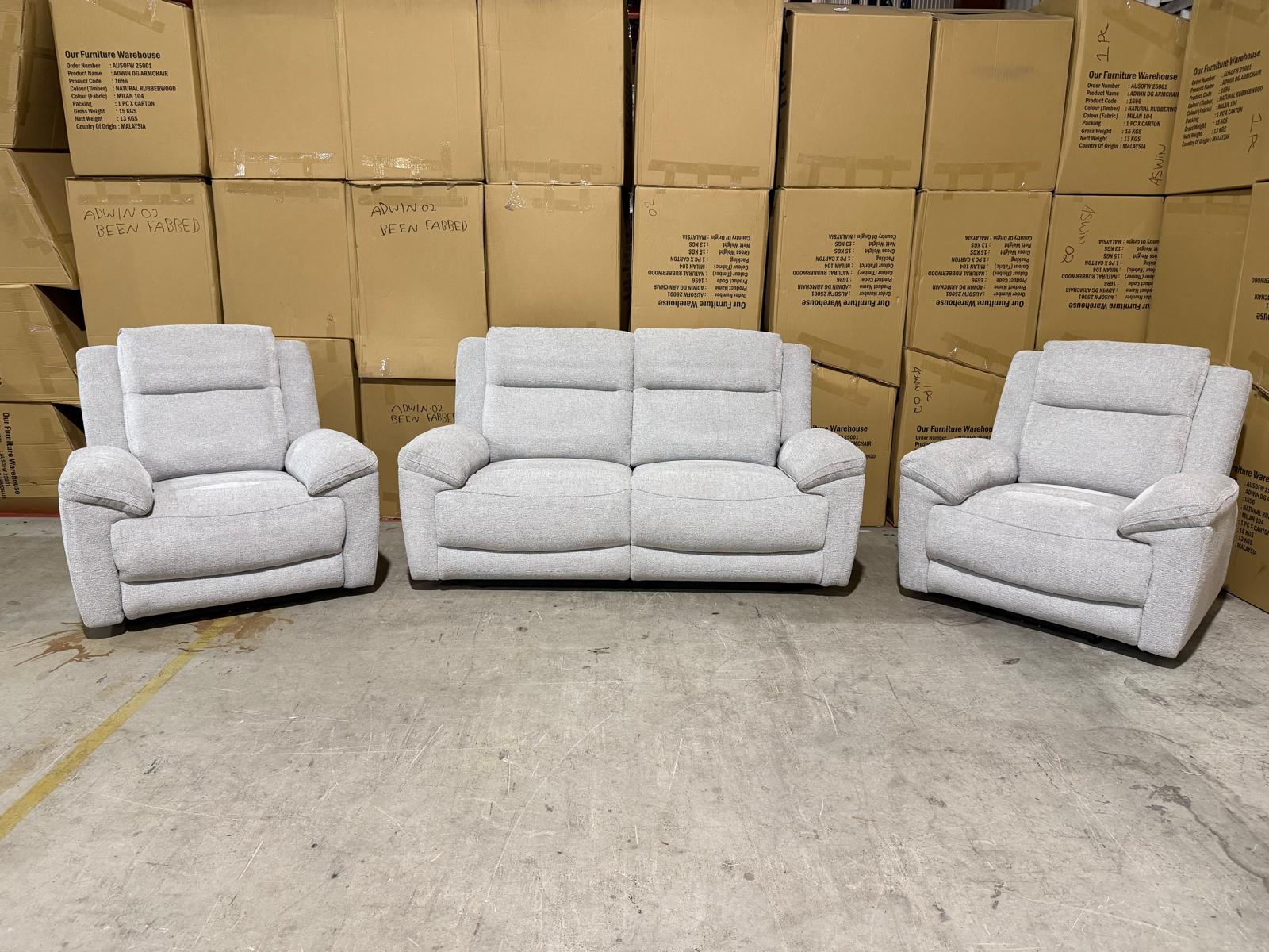 Pilot 2+1+1 Manual Recliners in Fifty Shades