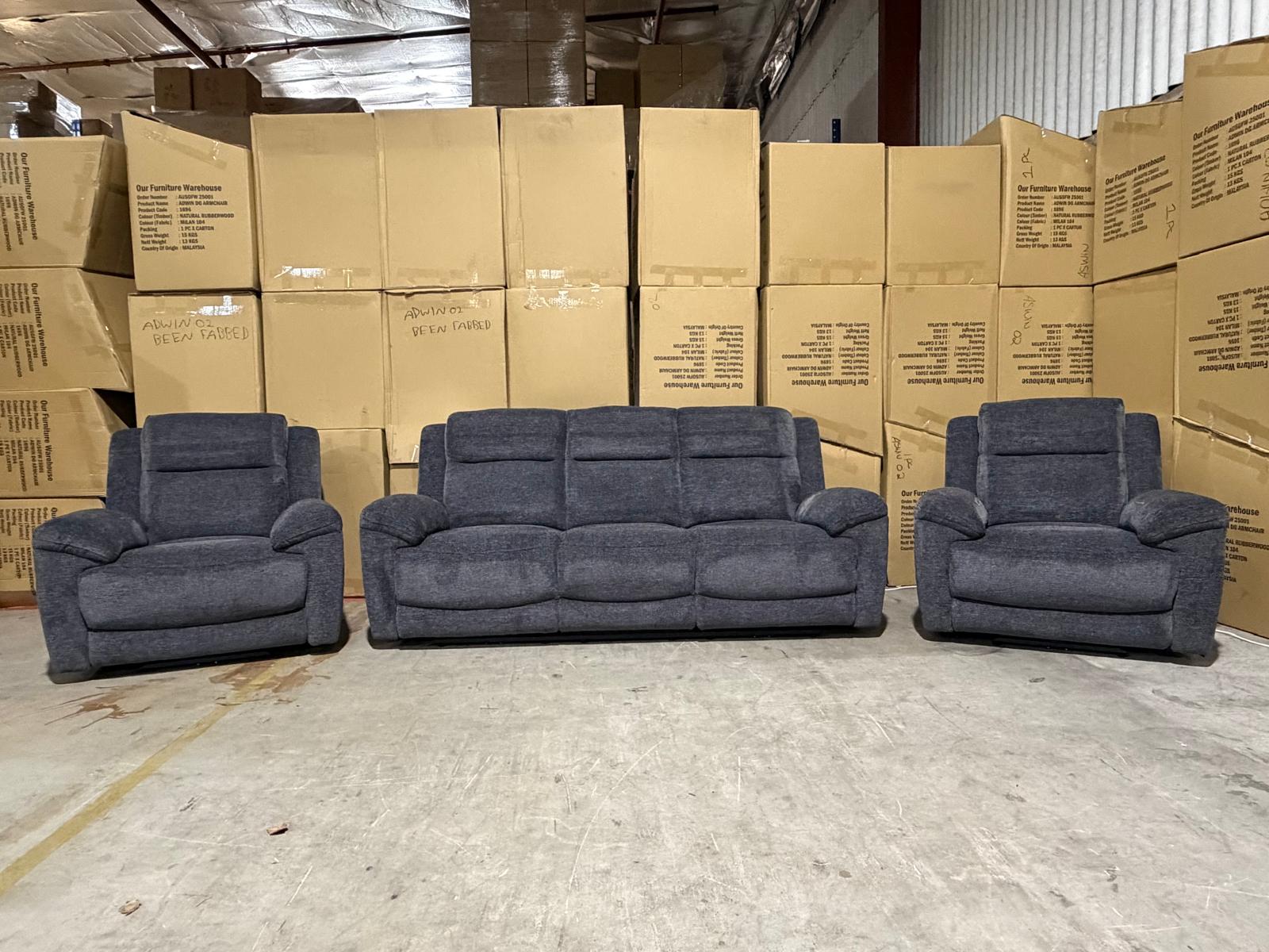 Pilot 3+1+1 Electric Recliners in Licroice