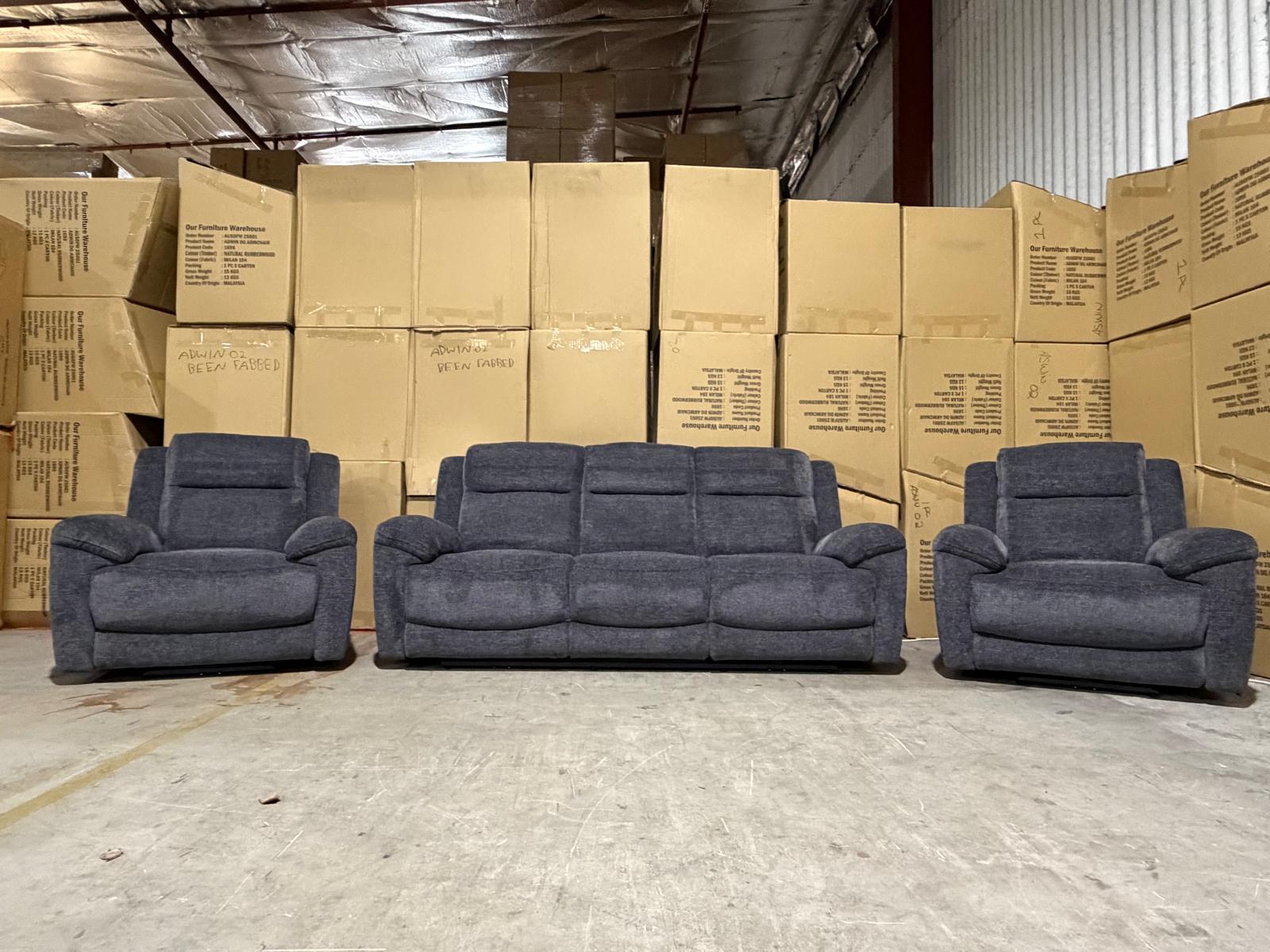 Pilot 3+1+1 Electric Recliners in Licroice