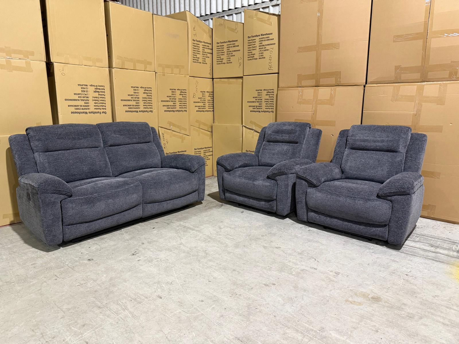 Pilot 2+1+1 Electric Recliners in Licorice